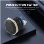 Geieold Bouton Poussoir Interrupteur Noir 16mm 12V Pour Voiture Auto