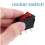 Geieold Interrupteur a bascule ON OFF Bipolaire 28x10mm 250V 15A ROUGE 3 Bornes