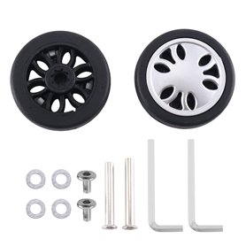 HUTSRAI Roues de Bagage de Rechange 50 Mm X 13 Mm Kits de Réparation de Bagages Universels 1 Paire