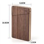 HUTSRAI Portable Porte-Cartes de Visite en Bois et Femmes Porte-Cartes-Cadeaux d'affaires Portable Bois de Noyer