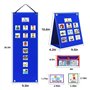 Kquepo Calendrier Visuel des Routines Quotidiennes pour Enfants avec 70 Cartes en Feutre Bleu - Outil D'Apprentissage Comporteme