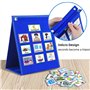 Kquepo Calendrier Visuel des Routines Quotidiennes pour Enfants avec 70 Cartes en Feutre Bleu - Outil D'Apprentissage Comporteme