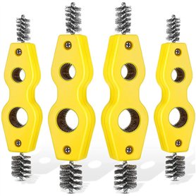 Afforstyle 4 PièCes Brosse à Tubes en Cuivre Nettoyeur de Tuyaux en Cuivre 4 en 1 Brosse à Tuyaux Nettoie L'IntéRieur et L'ExtéR