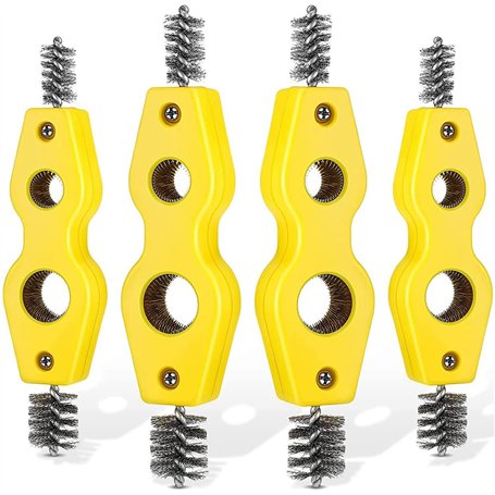 Afforstyle 4 PièCes Brosse à Tubes en Cuivre Nettoyeur de Tuyaux en Cuivre 4 en 1 Brosse à Tuyaux Nettoie L'IntéRieur et L'ExtéR
