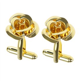eMagTech 1 Paire Boutons de Manchette en Forme de Fleur de Rose Boutons de Manchette de Chemise Classiques pour Hommes Accessoir