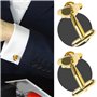 eMagTech 1 Paire Boutons de Manchette en Forme de Fleur de Rose Boutons de Manchette de Chemise Classiques pour Hommes Accessoir