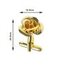 eMagTech 1 Paire Boutons de Manchette en Forme de Fleur de Rose Boutons de Manchette de Chemise Classiques pour Hommes Accessoir