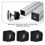eMagTech 10 Pièces 20x20mm M8 Roulettes Réglables Carrées écrous Bouchons de Tuyau Embouts de Tuyau en Plastique pour Chaises de