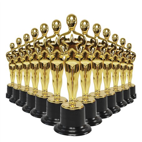 Niejgay Lot de 24 Statuettes de TrophéEs en Plastique Award pour Les Faveurs de FêTe