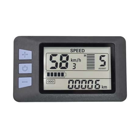 ROBMNE P3H Compteur d'affichage LCD pour vélo électrique 24 V 36 V 48 V 60 V pour scooter électrique (5 broches)