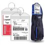 Ginobili Ensemble D'Étiquettes de Voyage Imperméables Extra Larges, Étiquettes de Bagages de Golf de Voyage, Porte-Étiquette D'E