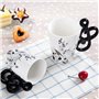 Qarmijaer 240Ml Tasse en Céramique Musique Tasse en Céramique Musique Tasse en Céramique Mignon Café Thé Lait Stave Tasses et Ta