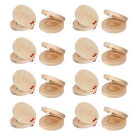 Nxyupv 16 Pièces Castagnettes Musicales Castagnettes Instrument de Musique en Bois Instrument de Musique Instrument de Percussio