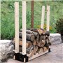 Ksrnsne Kit de support pour bûches de bois de chauffage – Réglable à n'importe quelle longueur – Design fermé – 2 pièces de supp