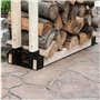 Ksrnsne Kit de support pour bûches de bois de chauffage – Réglable à n'importe quelle longueur – Design fermé – 2 pièces de supp
