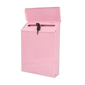 Barfeery Boîte aux lettres verrouillable - Boîte aux lettres murale avec clé - Convient pour et le bureau - Rose