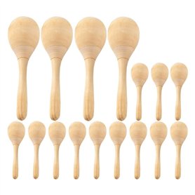 Niejgay Lot de 12 maracas en bois inachevés