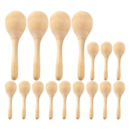 Niejgay Lot de 12 maracas en bois inachevés