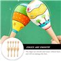 Niejgay Lot de 12 maracas en bois inachevés, agitateur de rumba en bois, hochet Orff, instrument de musique à percussion manuell