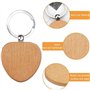 Qeunrtiy 50pcs Porte-Clés Vierge en Forme de Coeur en Bois en Forme de Coeur Porte-Clés Étiquette Anti-Perte Accessoires en Bois