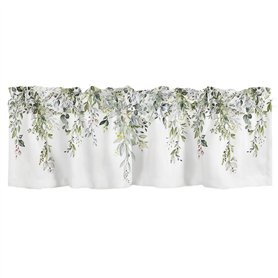 Povxlum Rideau à cantonnière vert pour fenêtre feuille d'eucalyptus poche pour cantonnière traitements pour fenêtres feuilles de