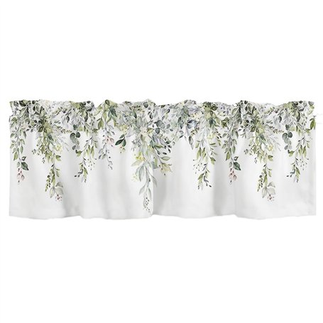 Povxlum Rideau à cantonnière vert pour fenêtre feuille d'eucalyptus poche pour cantonnière traitements pour fenêtres feuilles de