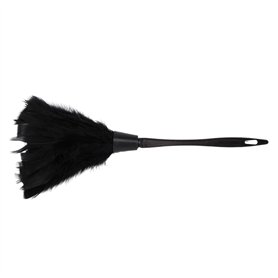 Pesfehhy 1 Pc Plumeau De Dinde À La Mode avec Poignée en Plastique Noir Outil De Nettoyage (Noir) 35Cm