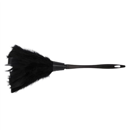 Pesfehhy 1 Pc Plumeau De Dinde À La Mode avec Poignée en Plastique Noir Outil De Nettoyage (Noir) 35Cm