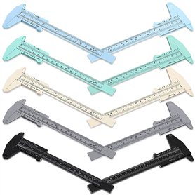 Krytavo 10 Pièces 150 Mm Mini Calibre en Plastique Calibre un Coureur Calibre un Double Échelle Outil de Mesure avec Jauge Couli