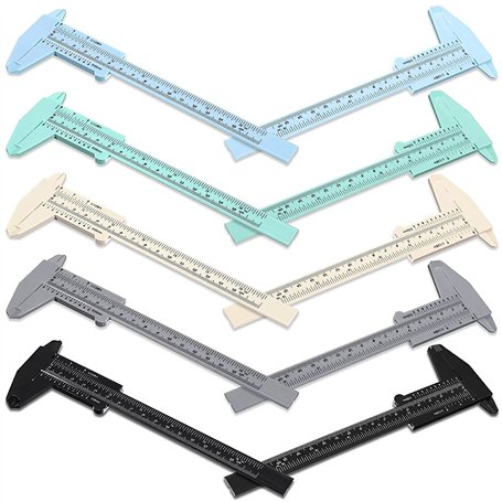 Krytavo 10 Pièces 150 Mm Mini Calibre en Plastique Calibre un Coureur Calibre un Double Échelle Outil de Mesure avec Jauge Couli