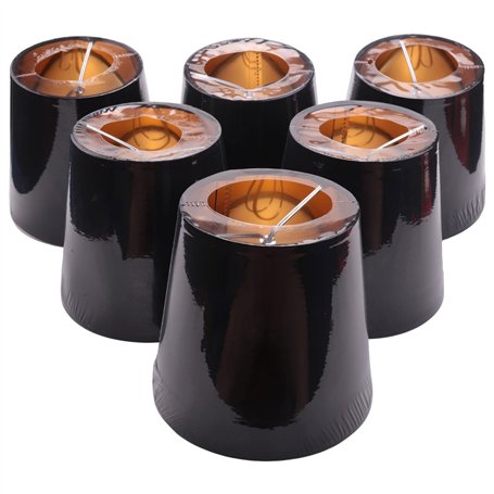 Ticarus Lot de 6 abat-jours noirs avec doublure dorée Clip sur abat-jour