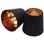 Ticarus Lot de 6 abat-jours noirs avec doublure dorée Clip sur abat-jour, bougies, lustres, lampes
