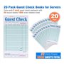 Ticarus Lot de 20 carnets de chèques d'invités pour serveurs, blocs de câblage pour accessoires de serveur, blocs de commande po