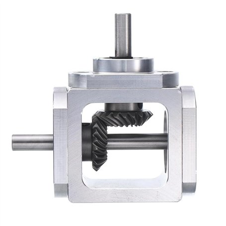 NISHZHU Engrenage conique à angle droit à 90 degrés 1:1 arbre de sortie unique 1 module 20 dents roue conique cadre en aluminium