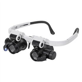 YEHEI Loupe avec Lumière 2Led 8X/15X/23X Loupes Télescopiques Lunettes pour Outil de Réparation de Montre de Soudage Électroniqu