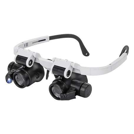 YEHEI Loupe avec Lumière 2Led 8X/15X/23X Loupes Télescopiques Lunettes pour Outil de Réparation de Montre de Soudage Électroniqu