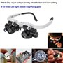 YEHEI Loupe avec Lumière 2Led 8X/15X/23X Loupes Télescopiques Lunettes pour Outil de Réparation de Montre de Soudage Électroniqu