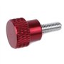 Doxiuyo 6 Pièces X 10 mm Filetage Tête Haute Moletée Vis à Oreilles Boutons en Alliage D'Aluminium Rouge Épaulement Moleté Point