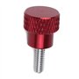 Doxiuyo 6 Pièces X 10 mm Filetage Tête Haute Moletée Vis à Oreilles Boutons en Alliage D'Aluminium Rouge Épaulement Moleté Point