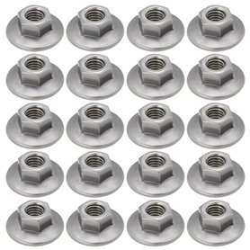 ECSiNG 50Pcs M6x1.0 19MM OD Écrou Autobloquant à Bride Hexagonale élargie Écrous à Bride Hexagonale en Acier Au Carbone pour L'i