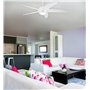 72140 Ventilateur de plafond d'intérieur à cinq pales et une lampe Bendan de 132 cm, finition blanc avec verre opale dépoli