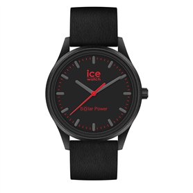 Ice-Watch - ICE Solar Power Lava - Montre Noire pour Homme avec Bracelet en Silicone - 019027 (Medium)