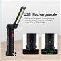 Wigearss Lampe de Poche LED Rechargeable, 5 Modes d'Éclairage, Base Magnétique et Crochet Intégré, COB Baladeuse LED Ultra Lumin