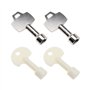 4pcs Triangle Clé Poubelle en Métal Clé en Plastique Accessoires pour 70L Extérieur Peel Poubelle Triangle Côté Longueur 7-9mm