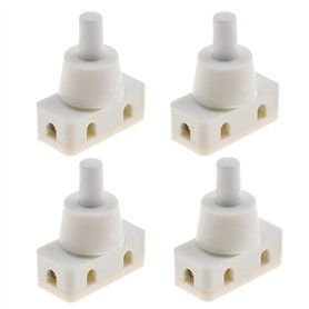 ECSiNG 4x Interrupteur à Bouton-poussoir Marche/Arrêt Pressostat Encastré avec Fil et Capuchon à Vis 220V ~ 60HZ 10A pour Lampe