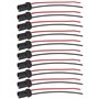 ECSiNG Lot de 10 supports de douille pré-câblés pour ampoule automatique 12 V 24 V T10 pour réparation de tableau de bord W-5W W