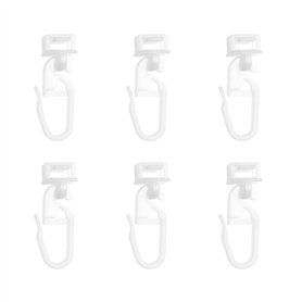 LT Easiyl 40Pcs Crochets de Rideau en Plastique Blanc 34mm - Compatible avec Swift pour Camping-Car et Caravane - Rail Glider Cr