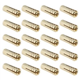 SG Store Lot de 20 chevilles M6 en laiton pour ancrage mural - Manchon de fixation en laiton pour ancrage dans des briques solid