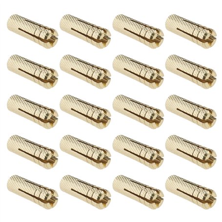 SG Store Lot de 20 chevilles M6 en laiton pour ancrage mural - Manchon de fixation en laiton pour ancrage dans des briques solid
