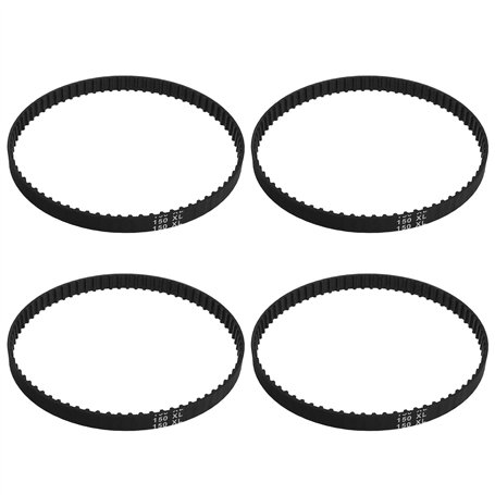 SG Store Lot de 4 courroies dentées de rechange 150XL037 en caoutchouc 75 dents noires pour machines à poncer machines d'emballa